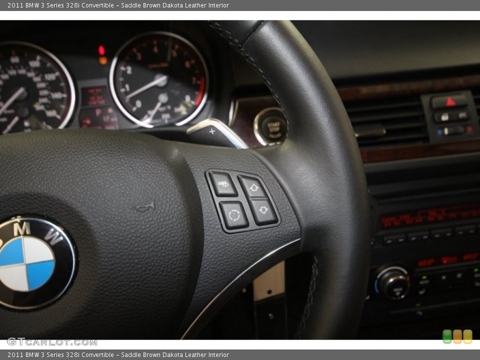 Saddle Brown Dakota Leather Interior Controls for the 2011 BMW 3 Series 328i Convertible #72989979