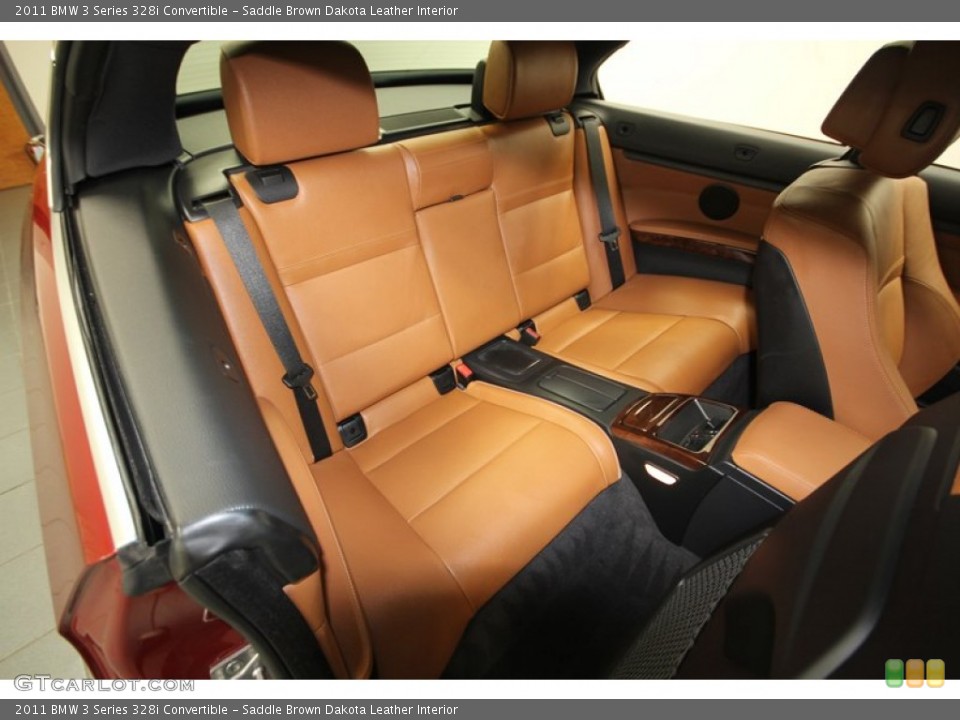 Saddle Brown Dakota Leather Interior Rear Seat for the 2011 BMW 3 Series 328i Convertible #72989994
