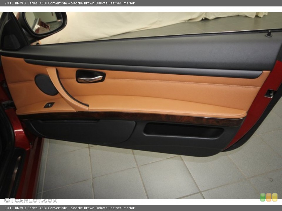 Saddle Brown Dakota Leather Interior Door Panel for the 2011 BMW 3 Series 328i Convertible #72990003