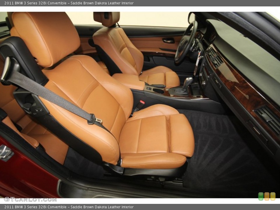 Saddle Brown Dakota Leather Interior Front Seat for the 2011 BMW 3 Series 328i Convertible #72990006