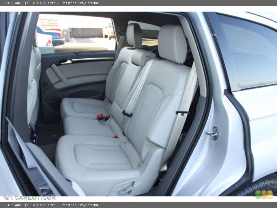 Limestone Gray Interior Rear Seat for the 2013 Audi Q7 3.0 TDI quattro #72994768