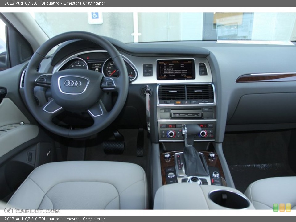 Limestone Gray Interior Dashboard for the 2013 Audi Q7 3.0 TDI quattro #72994792