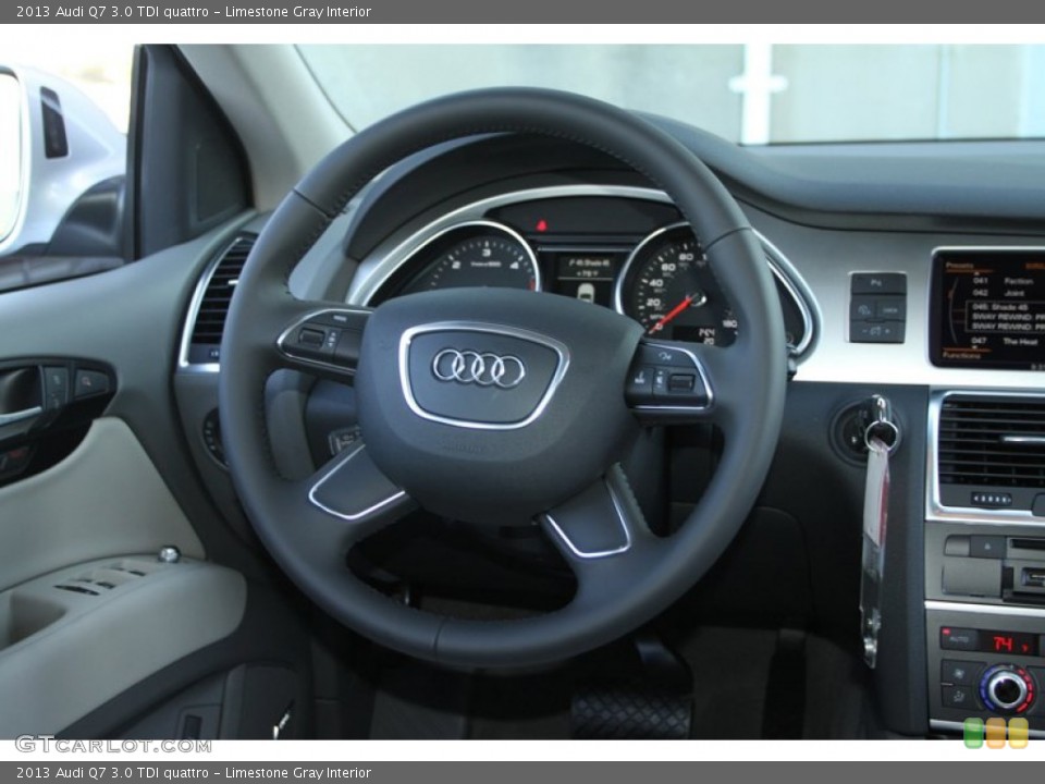 Limestone Gray Interior Steering Wheel for the 2013 Audi Q7 3.0 TDI quattro #72994816