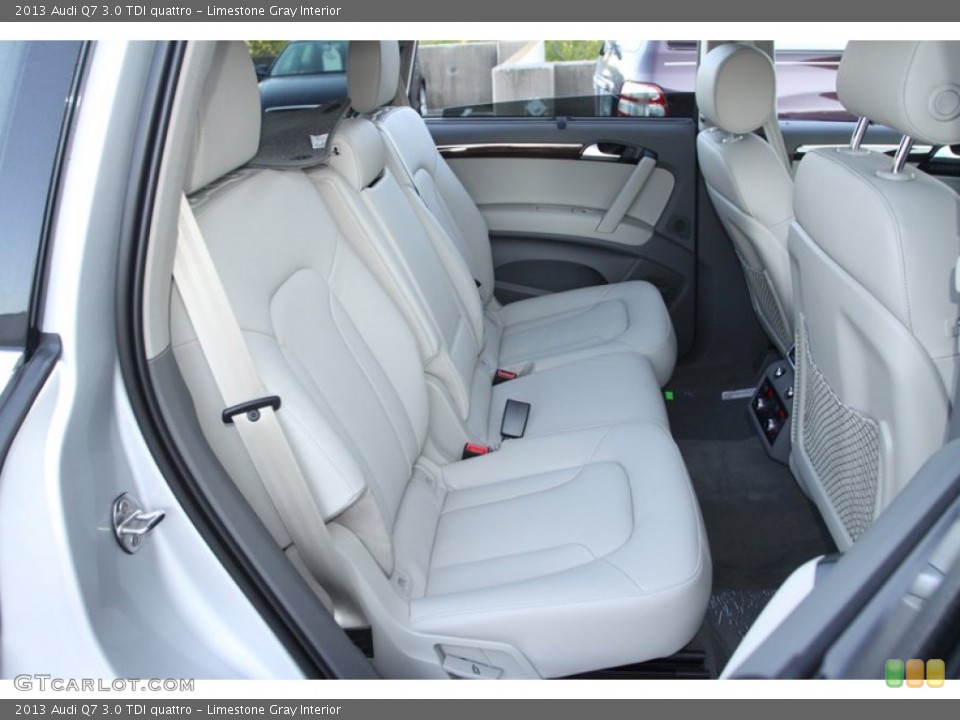 Limestone Gray Interior Rear Seat for the 2013 Audi Q7 3.0 TDI quattro #72995002