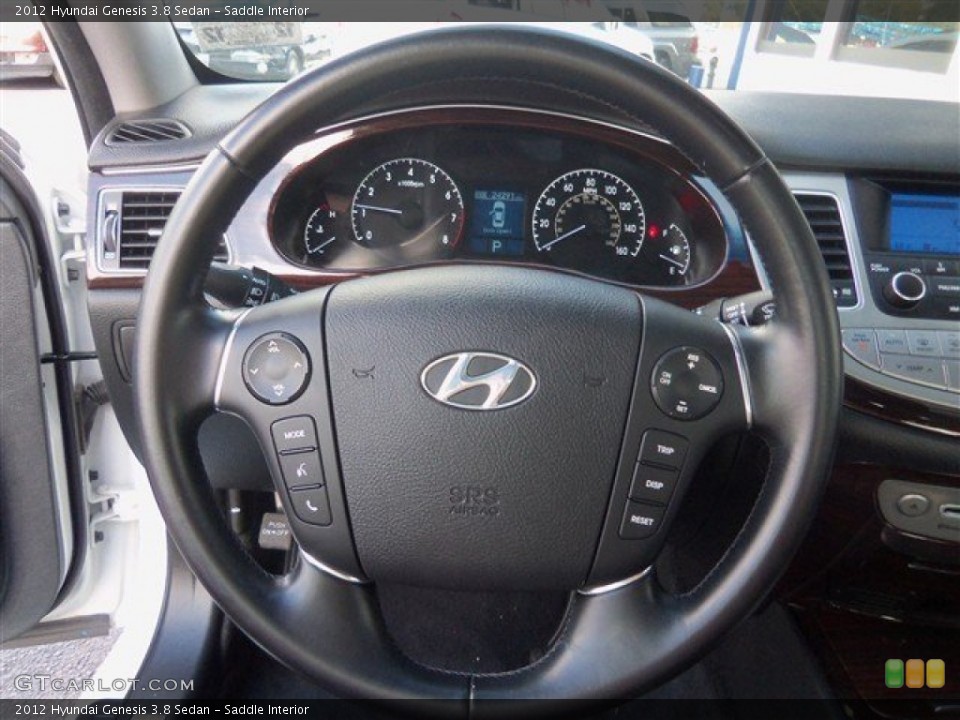 Saddle Interior Steering Wheel for the 2012 Hyundai Genesis 3.8 Sedan #72999238