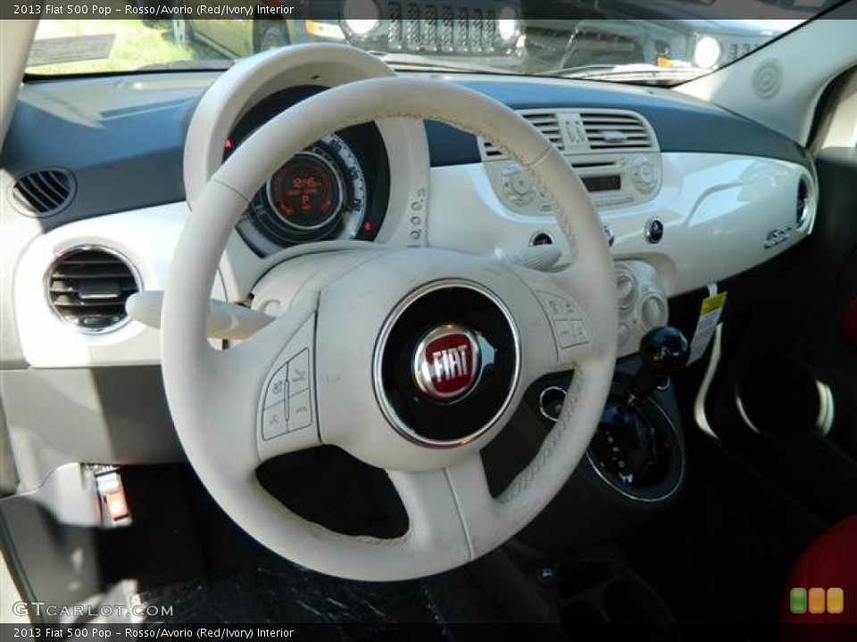 Rosso/Avorio (Red/Ivory) Interior Steering Wheel for the 2013 Fiat 500 Pop #73000918