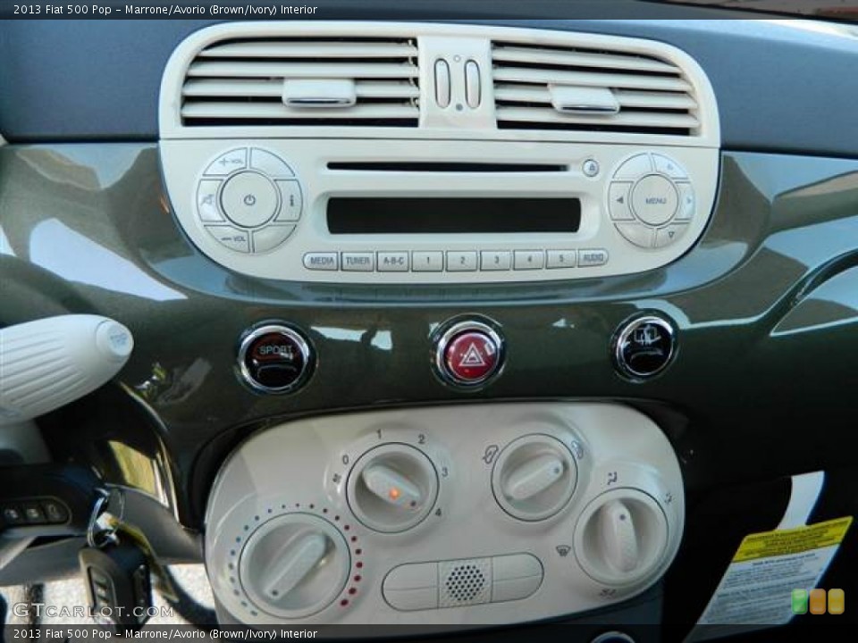 Marrone/Avorio (Brown/Ivory) Interior Controls for the 2013 Fiat 500 Pop #73001371