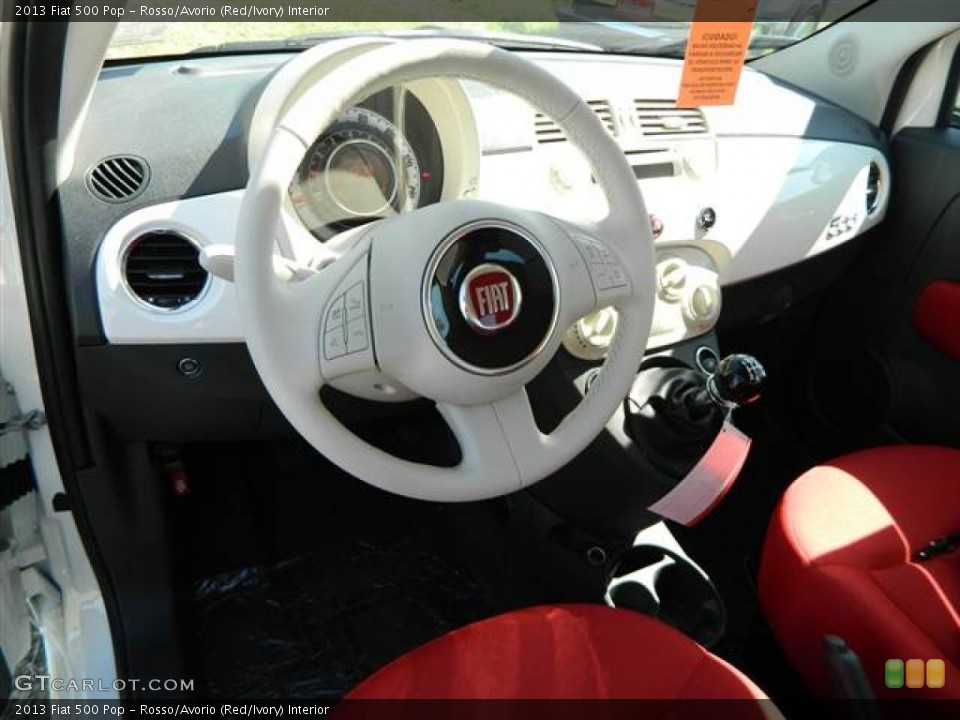 Rosso/Avorio (Red/Ivory) Interior Dashboard for the 2013 Fiat 500 Pop #73002295