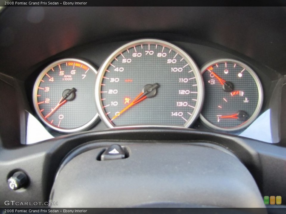 Ebony Interior Gauges for the 2008 Pontiac Grand Prix Sedan #73002574