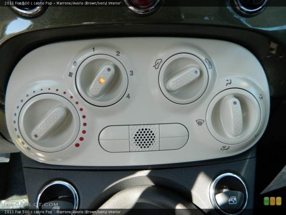 Marrone/Avorio (Brown/Ivory) Interior Controls for the 2013 Fiat 500 c cabrio Pop #73002712
