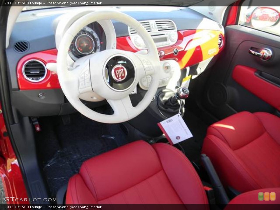 Rosso/Avorio (Red/Ivory) Interior Prime Interior for the 2013 Fiat 500 Lounge #73002894