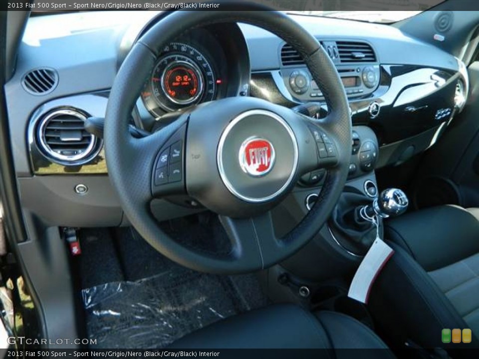 Sport Nero/Grigio/Nero (Black/Gray/Black) Interior Dashboard for the 2013 Fiat 500 Sport #73003084