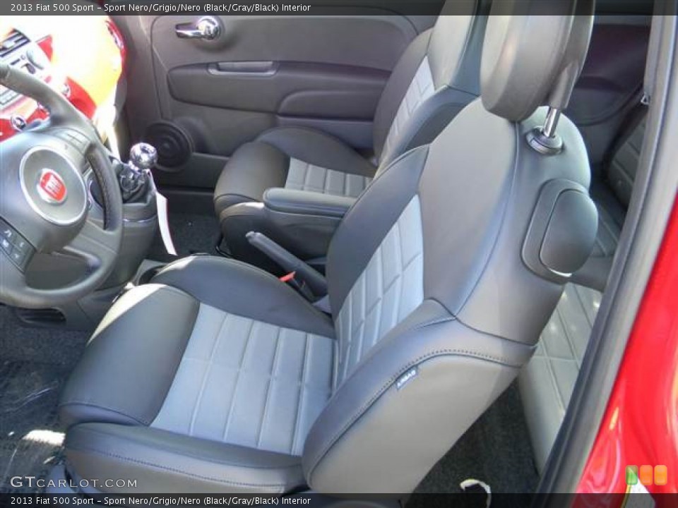 Sport Nero/Grigio/Nero (Black/Gray/Black) Interior Front Seat for the 2013 Fiat 500 Sport #73003453