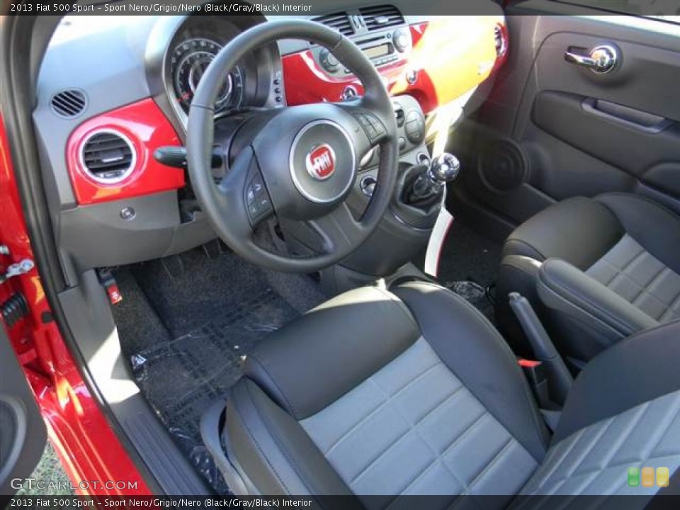 Sport Nero/Grigio/Nero (Black/Gray/Black) Interior Prime Interior for the 2013 Fiat 500 Sport #73003467