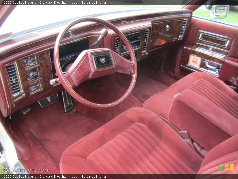 Burgundy 1990 Cadillac Brougham Interiors