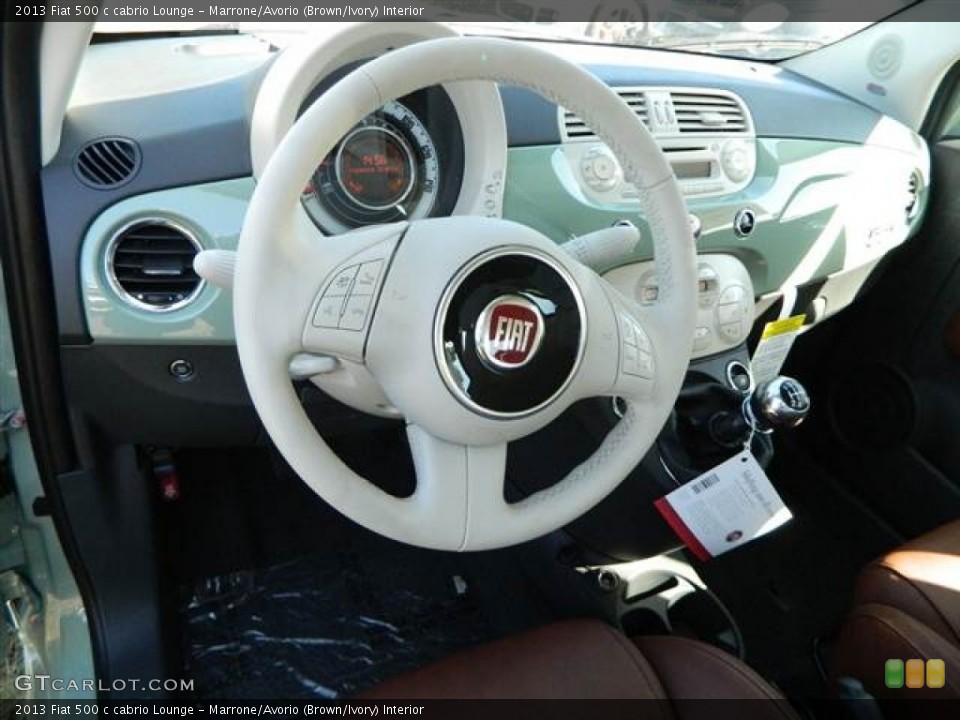 Marrone/Avorio (Brown/Ivory) Interior Dashboard for the 2013 Fiat 500 c cabrio Lounge #73004674