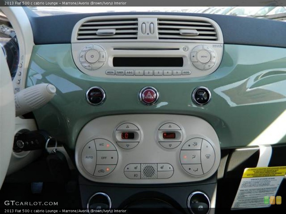 Marrone/Avorio (Brown/Ivory) Interior Controls for the 2013 Fiat 500 c cabrio Lounge #73004716