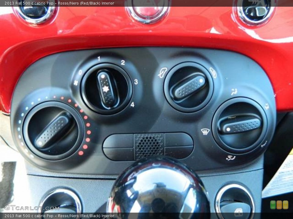 Rosso/Nero (Red/Black) Interior Controls for the 2013 Fiat 500 c cabrio Pop #73004920