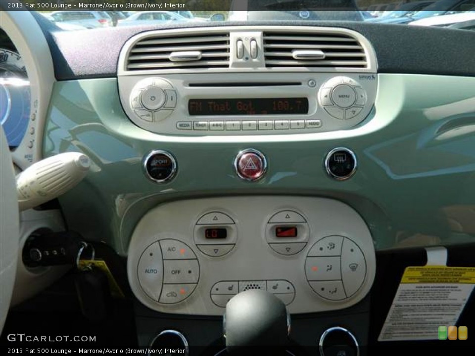 Marrone/Avorio (Brown/Ivory) Interior Controls for the 2013 Fiat 500 Lounge #73005760