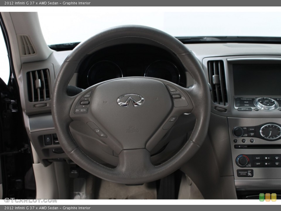 Graphite Interior Steering Wheel for the 2012 Infiniti G 37 x AWD Sedan #73005799