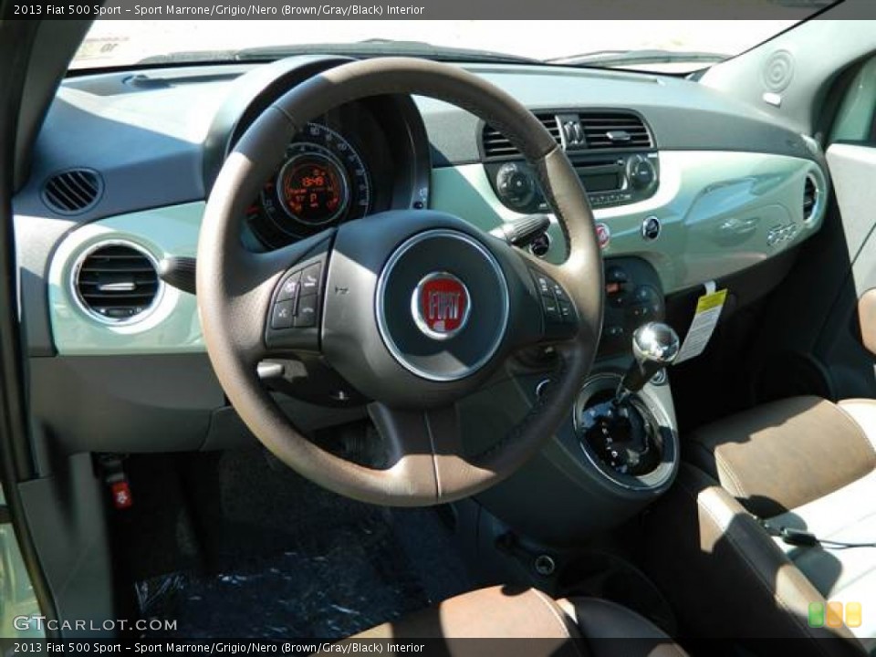 Sport Marrone/Grigio/Nero (Brown/Gray/Black) Interior Dashboard for the 2013 Fiat 500 Sport #73006156