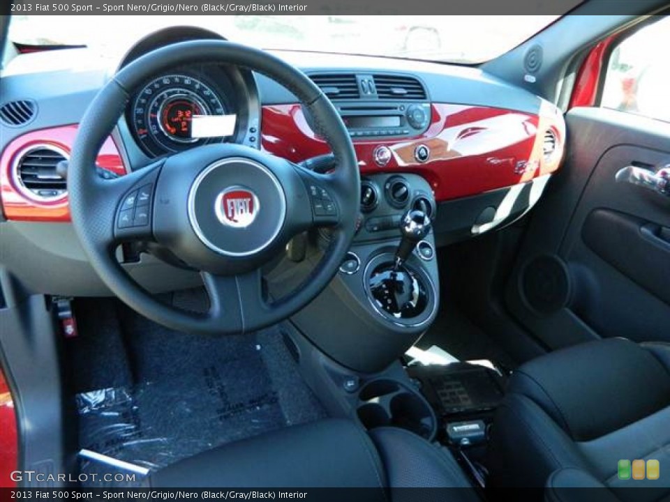 Sport Nero/Grigio/Nero (Black/Gray/Black) Interior Prime Interior for the 2013 Fiat 500 Sport #73006360