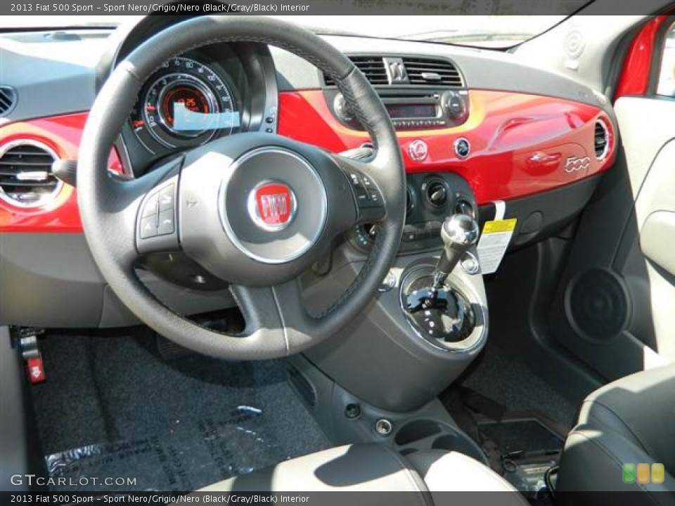 Sport Nero/Grigio/Nero (Black/Gray/Black) Interior Prime Interior for the 2013 Fiat 500 Sport #73006549
