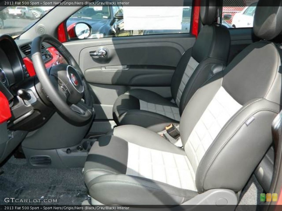 Sport Nero/Grigio/Nero (Black/Gray/Black) Interior Front Seat for the 2013 Fiat 500 Sport #73006569