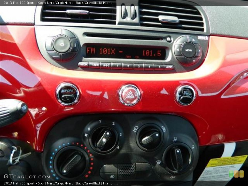 Sport Nero/Grigio/Nero (Black/Gray/Black) Interior Controls for the 2013 Fiat 500 Sport #73006599
