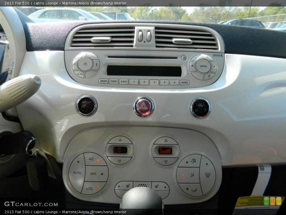 Marrone/Avorio (Brown/Ivory) Interior Controls for the 2013 Fiat 500 c cabrio Lounge #73007203