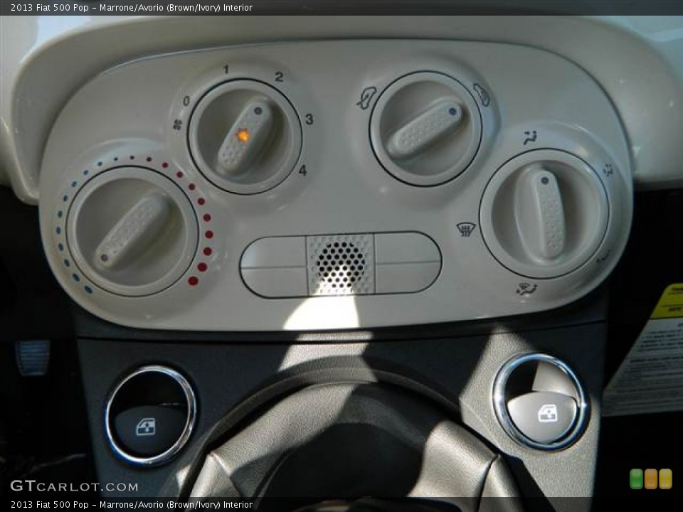 Marrone/Avorio (Brown/Ivory) Interior Controls for the 2013 Fiat 500 Pop #73007582