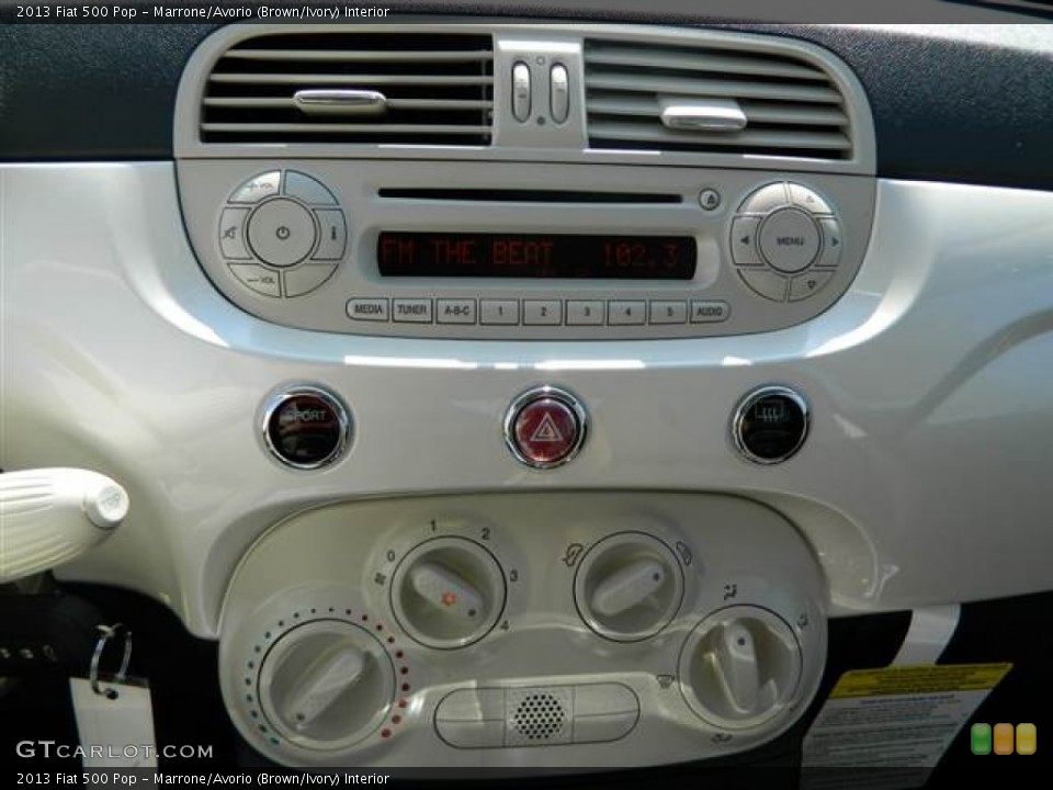 Marrone/Avorio (Brown/Ivory) Interior Controls for the 2013 Fiat 500 Pop #73007797