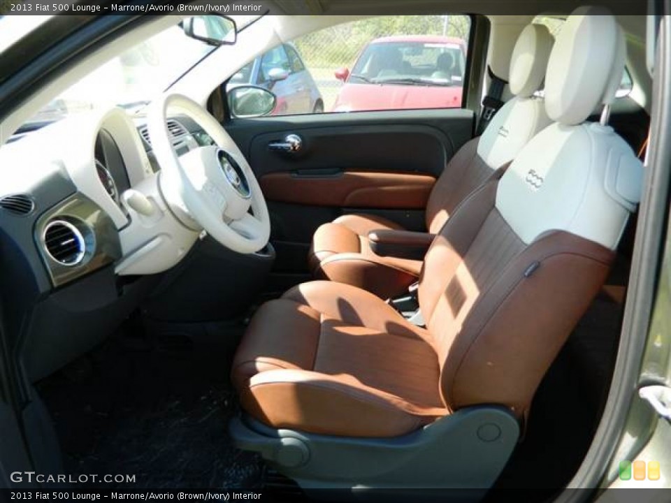 Marrone/Avorio (Brown/Ivory) Interior Front Seat for the 2013 Fiat 500 Lounge #73010612