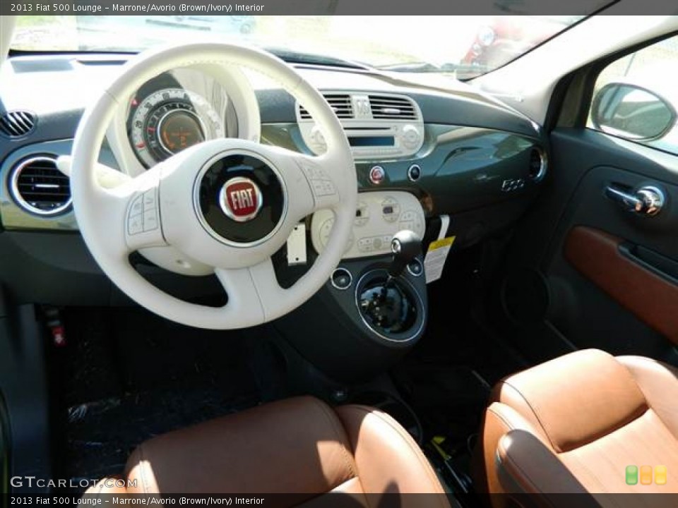 Marrone/Avorio (Brown/Ivory) Interior Prime Interior for the 2013 Fiat 500 Lounge #73010635