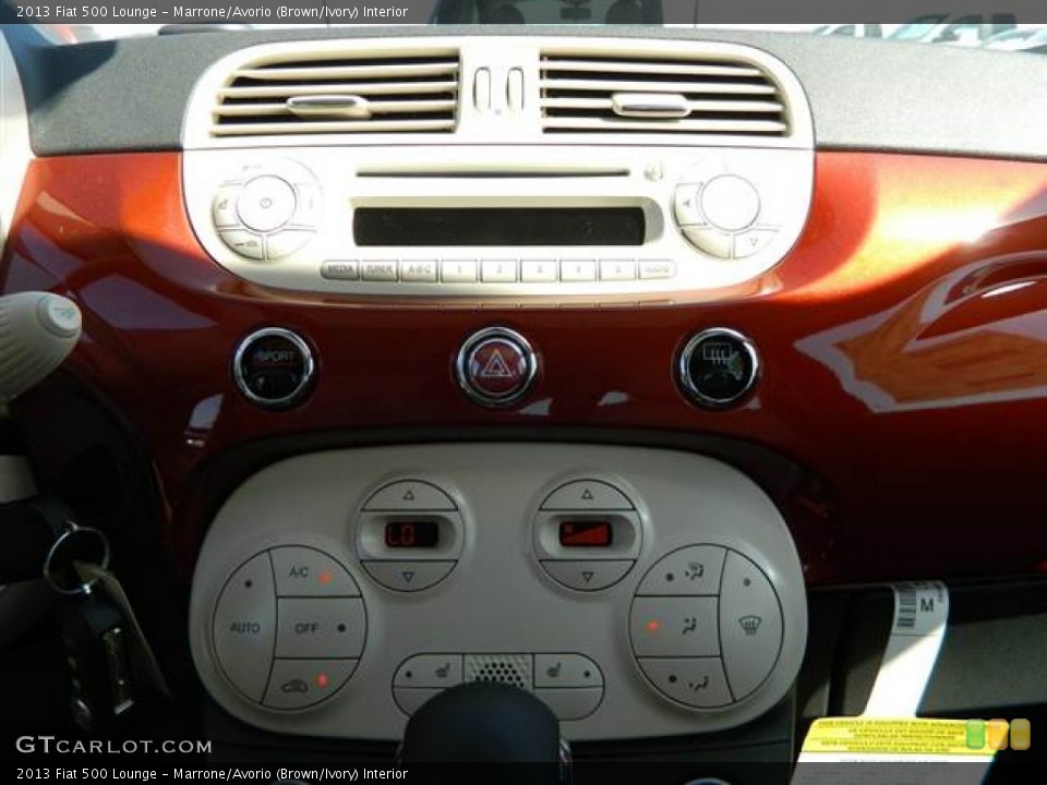 Marrone/Avorio (Brown/Ivory) Interior Controls for the 2013 Fiat 500 Lounge #73010893