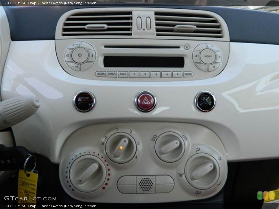 Rosso/Avorio (Red/Ivory) Interior Controls for the 2013 Fiat 500 Pop #73011697