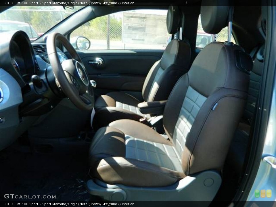 Sport Marrone/Grigio/Nero (Brown/Gray/Black) Interior Front Seat for the 2013 Fiat 500 Sport #73013284