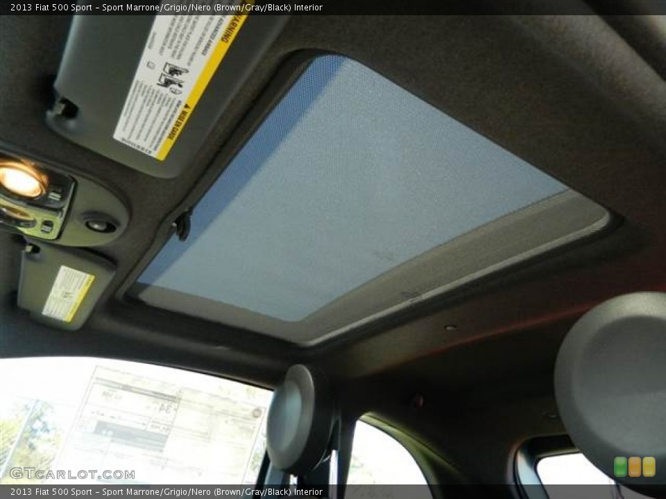 Sport Marrone/Grigio/Nero (Brown/Gray/Black) Interior Sunroof for the 2013 Fiat 500 Sport #73013323