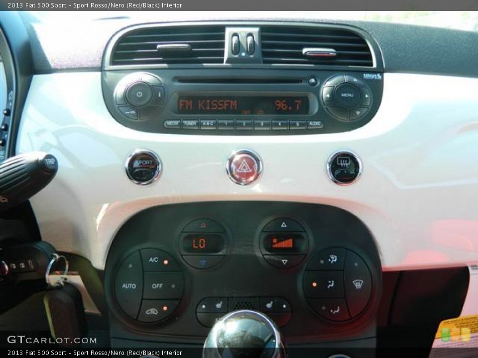 Sport Rosso/Nero (Red/Black) Interior Controls for the 2013 Fiat 500 Sport #73014154