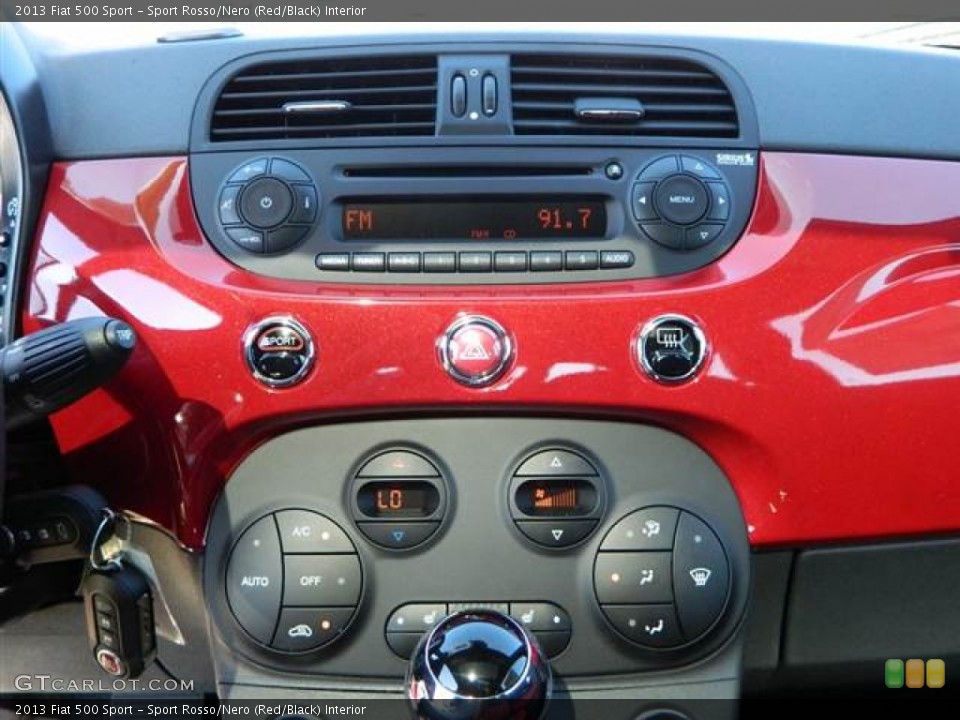 Sport Rosso/Nero (Red/Black) Interior Controls for the 2013 Fiat 500 Sport #73014358