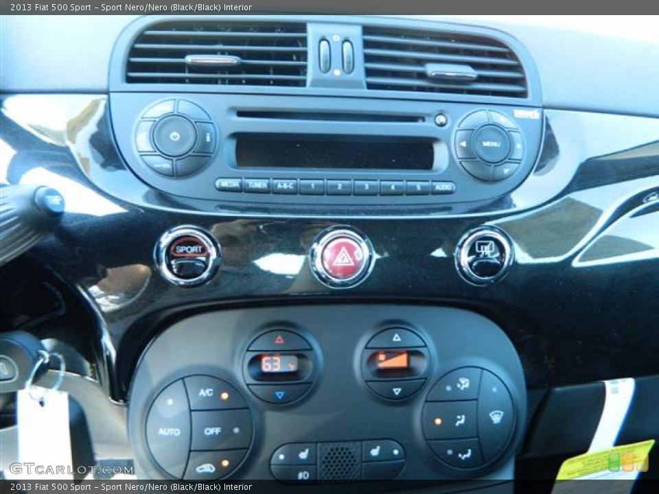 Sport Nero/Nero (Black/Black) Interior Controls for the 2013 Fiat 500 Sport #73015159
