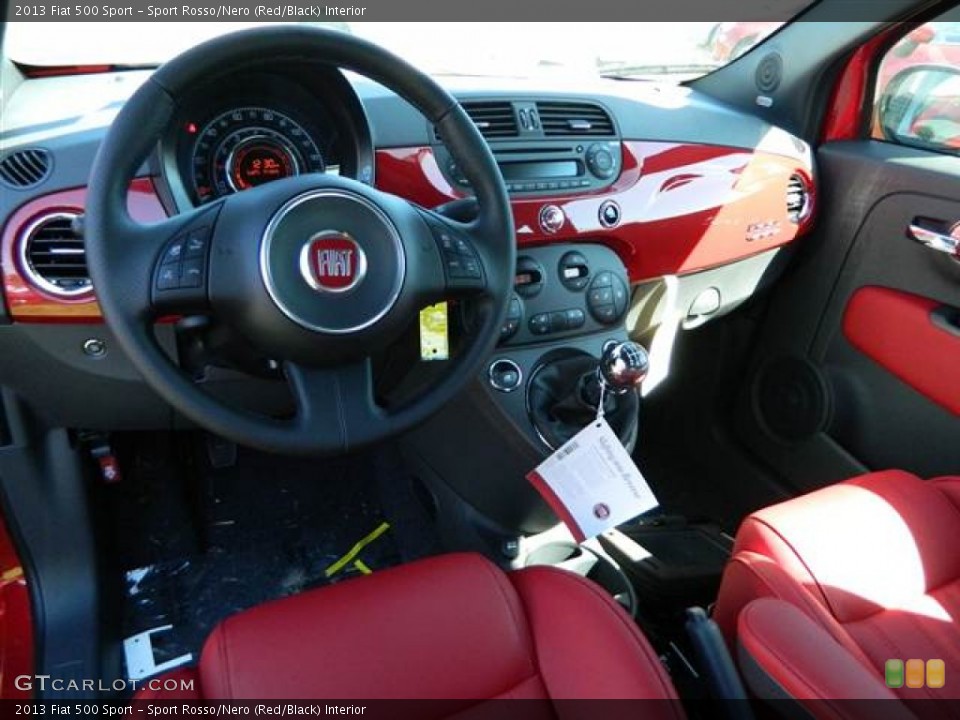 Sport Rosso/Nero (Red/Black) Interior Prime Interior for the 2013 Fiat 500 Sport #73015321