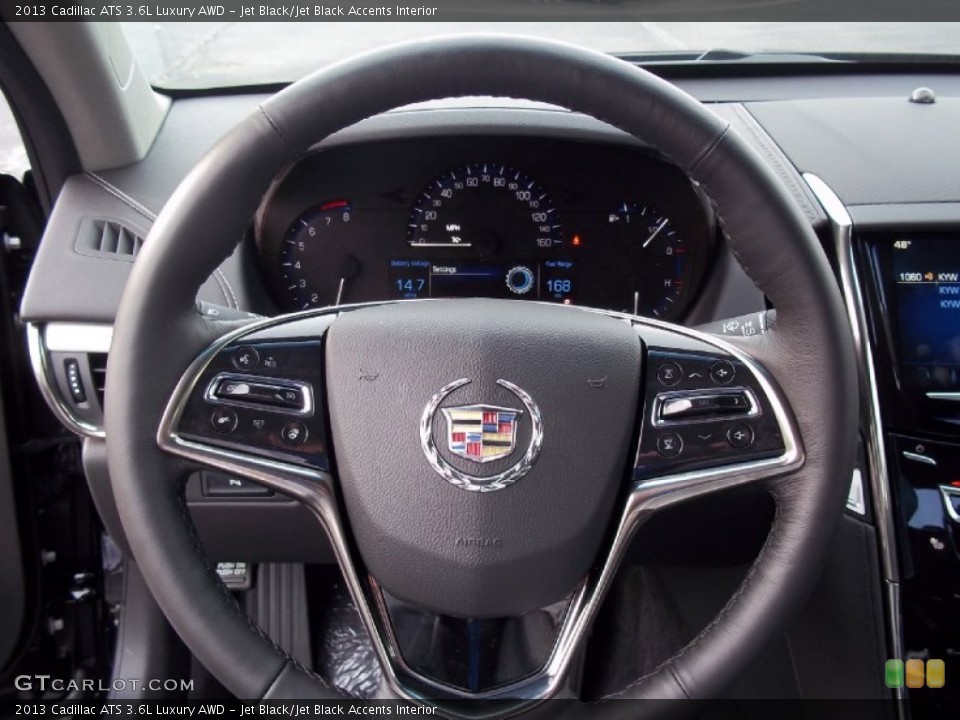 Jet Black/Jet Black Accents Interior Steering Wheel for the 2013 Cadillac ATS 3.6L Luxury AWD #73018141