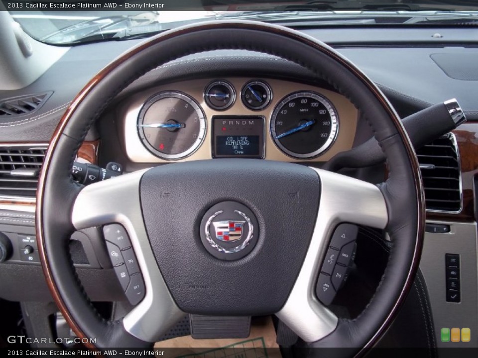 Ebony Interior Steering Wheel for the 2013 Cadillac Escalade Platinum AWD #73018537