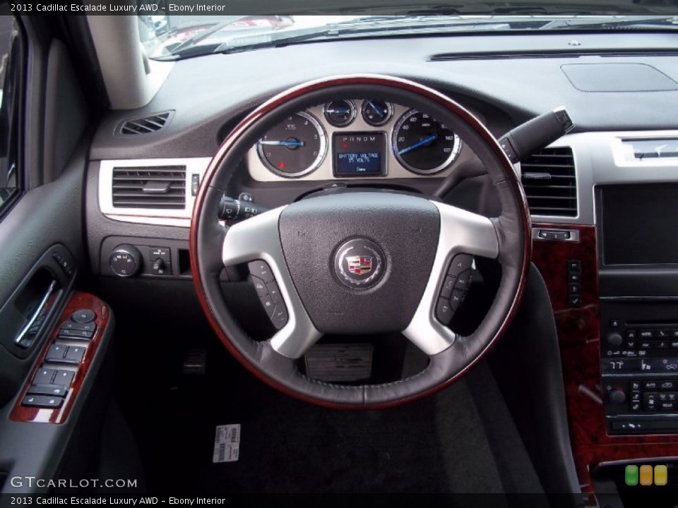 Ebony Interior Steering Wheel for the 2013 Cadillac Escalade Luxury AWD #73018873