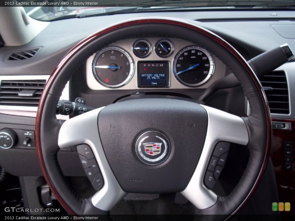 Ebony Interior Steering Wheel for the 2013 Cadillac Escalade Luxury AWD #73018954
