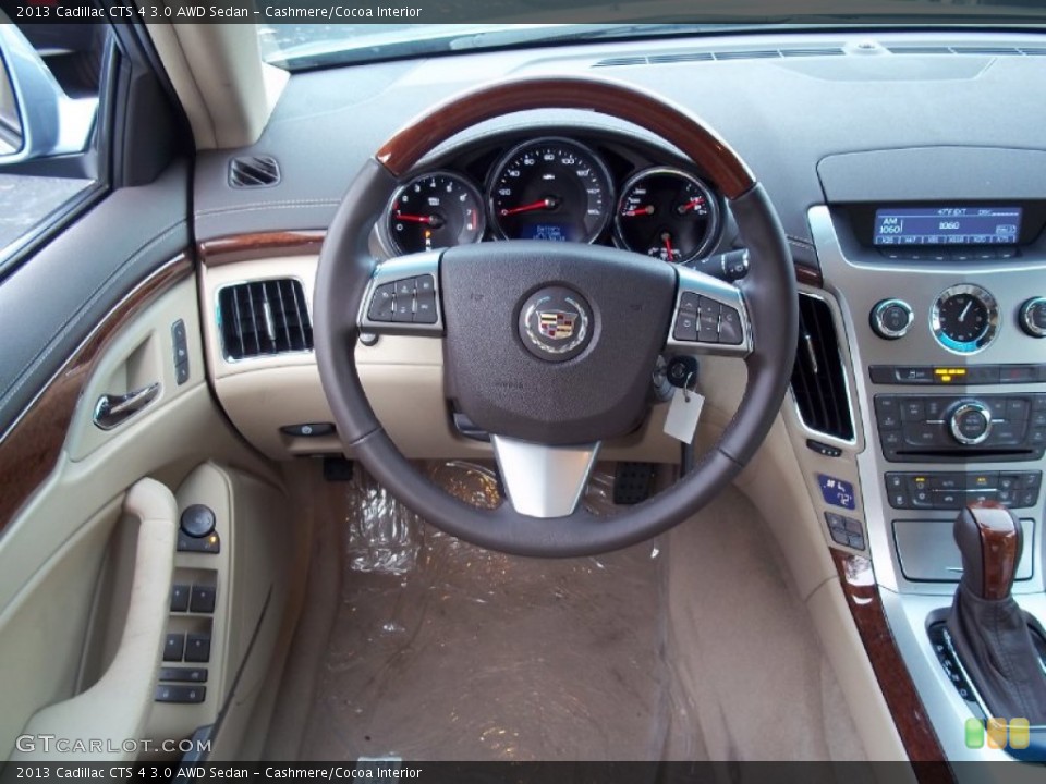 Cashmere/Cocoa Interior Steering Wheel for the 2013 Cadillac CTS 4 3.0 AWD Sedan #73019287