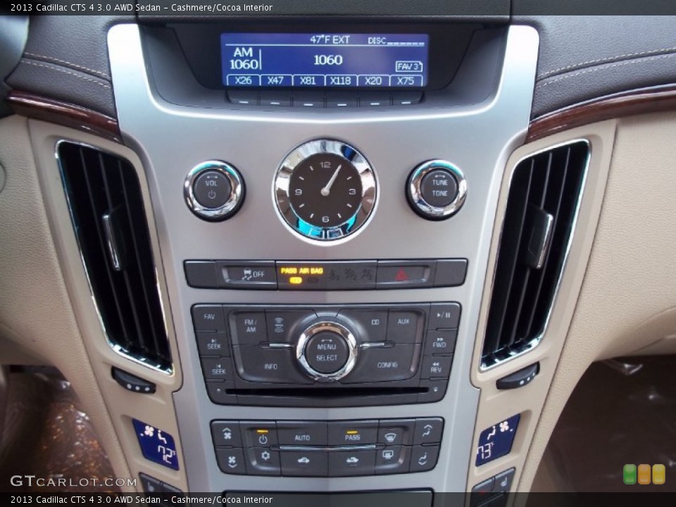 Cashmere/Cocoa Interior Controls for the 2013 Cadillac CTS 4 3.0 AWD Sedan #73019332