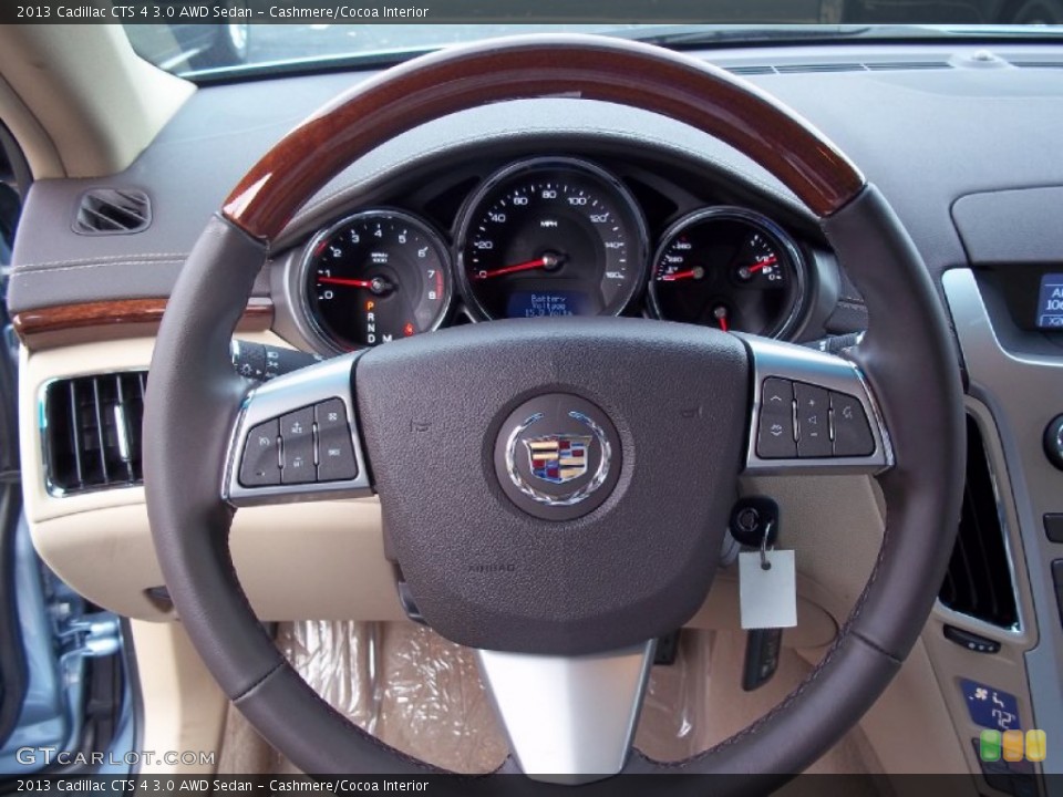 Cashmere/Cocoa Interior Steering Wheel for the 2013 Cadillac CTS 4 3.0 AWD Sedan #73019361