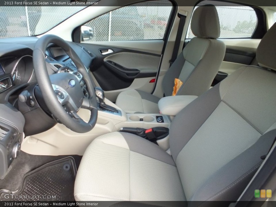 Medium Light Stone Interior Front Seat for the 2013 Ford Focus SE Sedan #73021006